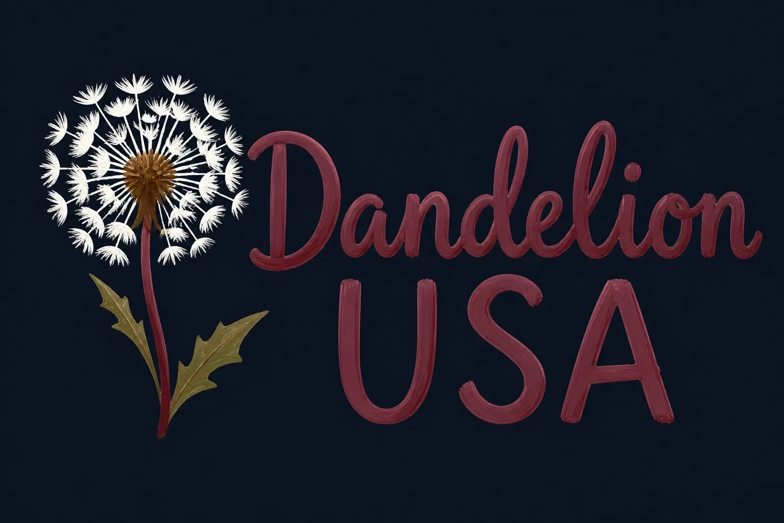 Hand-painted Dandelion USA artwork
